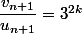 \dfrac{v_{n+1}}{u_{n+1}} = 3^{2k}